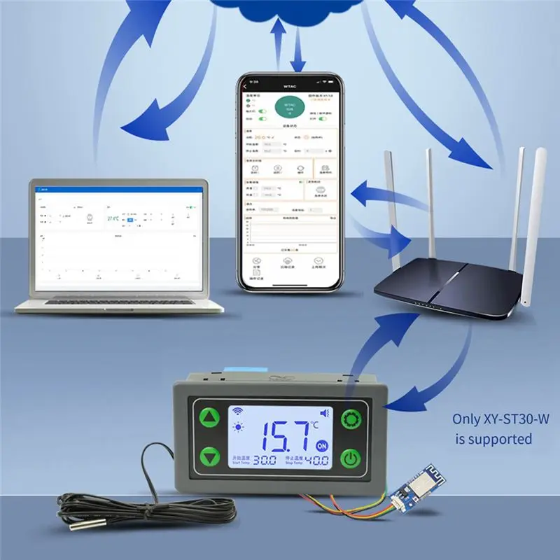 AY14 -30A Thermostat Temperature Controller Digital Display Thermostat High Low Temperature Alarm