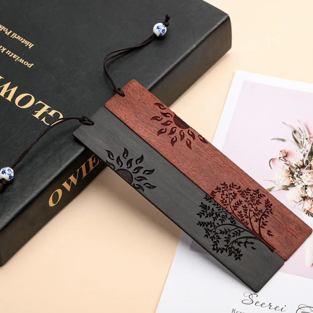 Wood Bookmark Can Be Engraved Stationery Book Accessories Chinese Style Student Book Marker Engraving Bookmark Teacher Gift