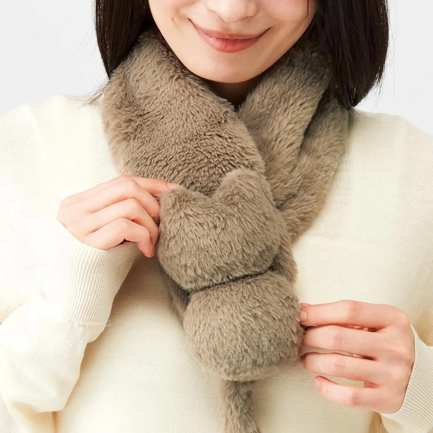 

Warm Fleece Lined Design Scarf Cute Japanese Style Winter New Arrival Unisex All Size Scarves And Wraps Color
