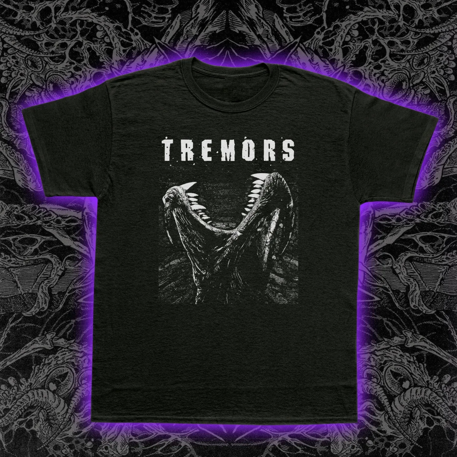 Tremors TShirt Kevin Bacon Fred Ward Cult Film SciFi Horror Graboid Tee
