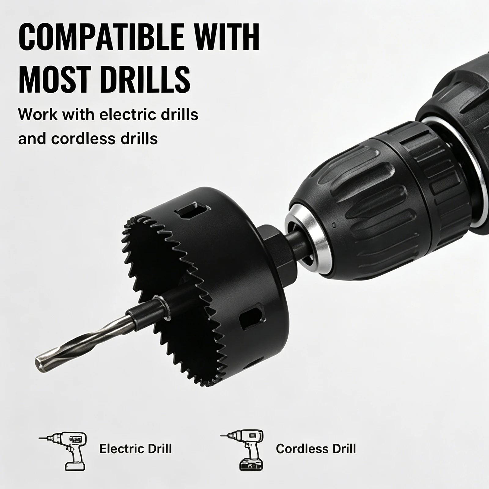 【2026 New】13Pcs Hole Saw Kit Premium Carbon Steel Sharp Teeth Fast Cutting for Wood PVC Drywall Plastic with Drill Adapter view 6