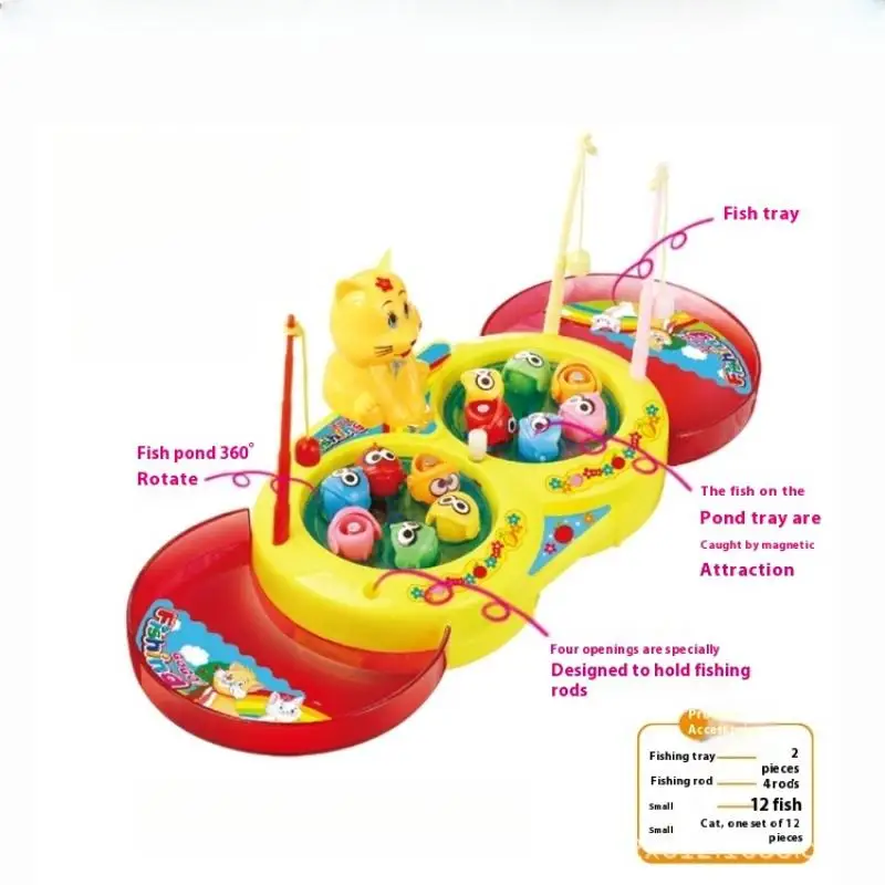 1 Set Magnetic Small Fish Wind-up Clockwork Toys Mini Fishing Machine Parent-child Game Kids Birthday Gifts