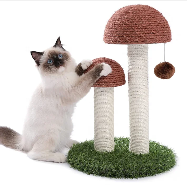

Wholesale New Cat Trees & Scratcher High Quality Natural Sisal Mushroom Cat Scratching Post Cat Scratch Post Tree And Tower