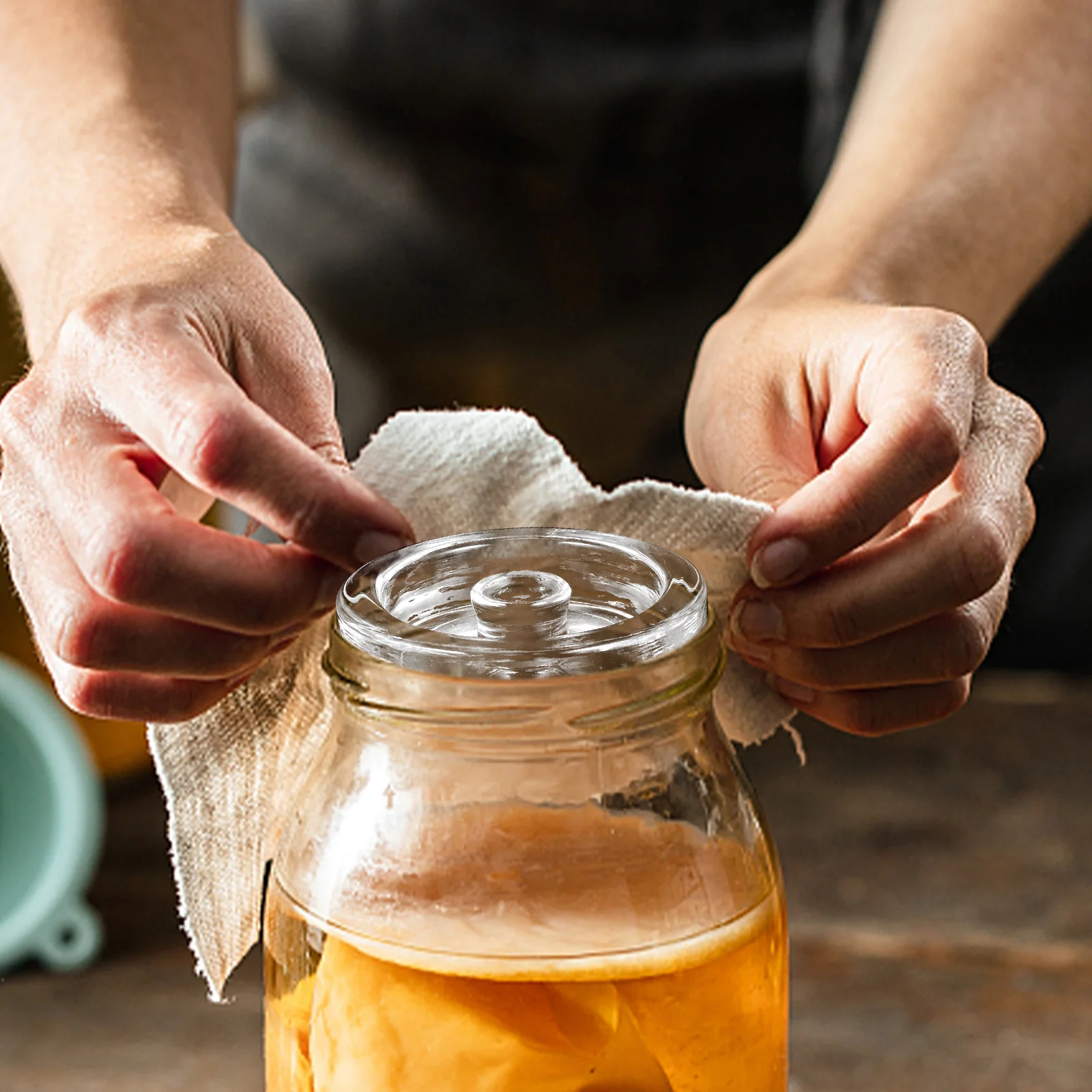 Fermented Glass Weights Pickle Jar Lid Mason Lids Wide Mouth Fermenter Fermentation Fermenting