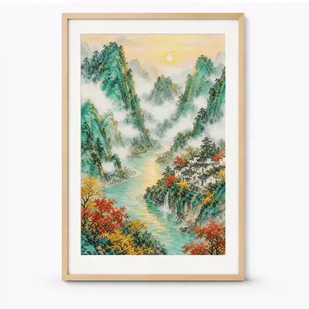 ZZ9147 Mountain Cloud 14CT 16CT 18CT Stamped Cross Stitch DIY Set Pattern Kit  Needlework Embroidery 117 Colors