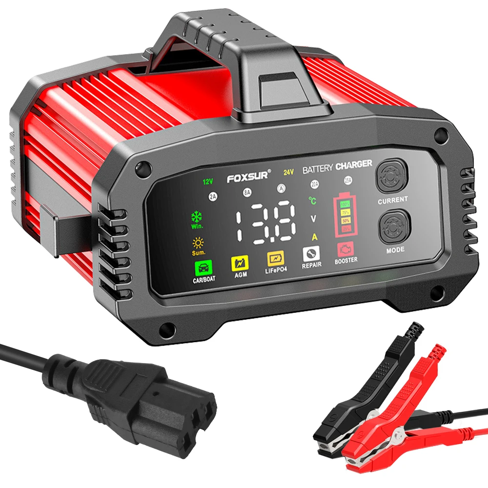 

15A 24V / 25A 12V Car Battery Chargers 350W High Power Smart Booster Pulse Repair Big Digital Display Storage Batteries Charger