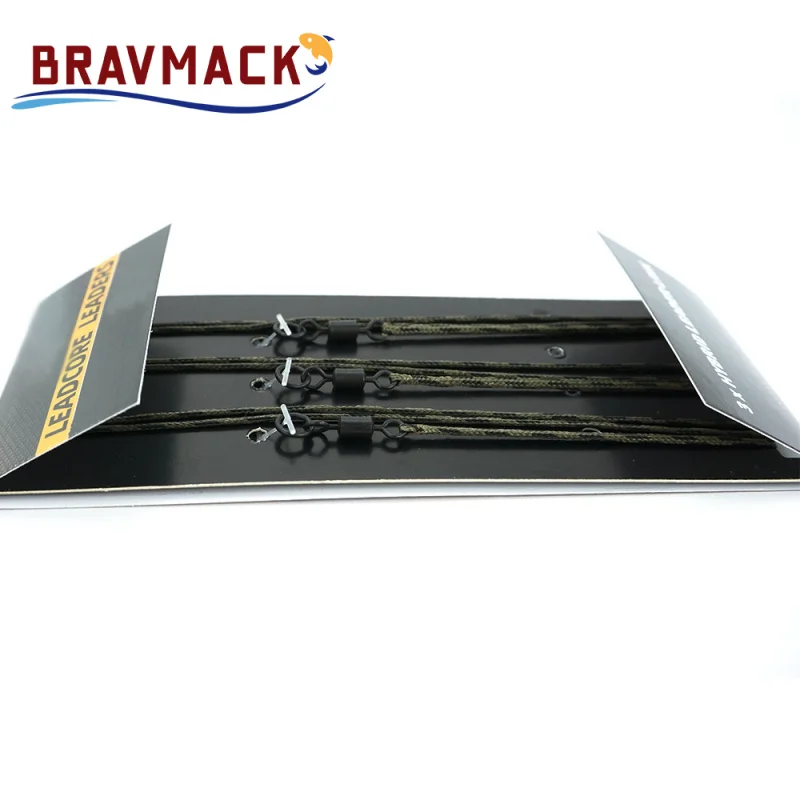 3pcs/conjunto de accesorios de pesca de carpa, giratorios Leadcore listos para usar, cambio rápido, gancho trenzado de 12 hebras - imagen 4