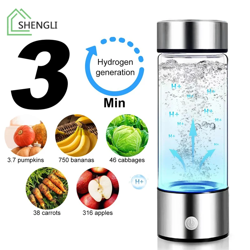 

420ml Hydrogen Water Bottle PortableHydrogen Water lonizer Hydrogen Water Generator 3 Minutes Mode