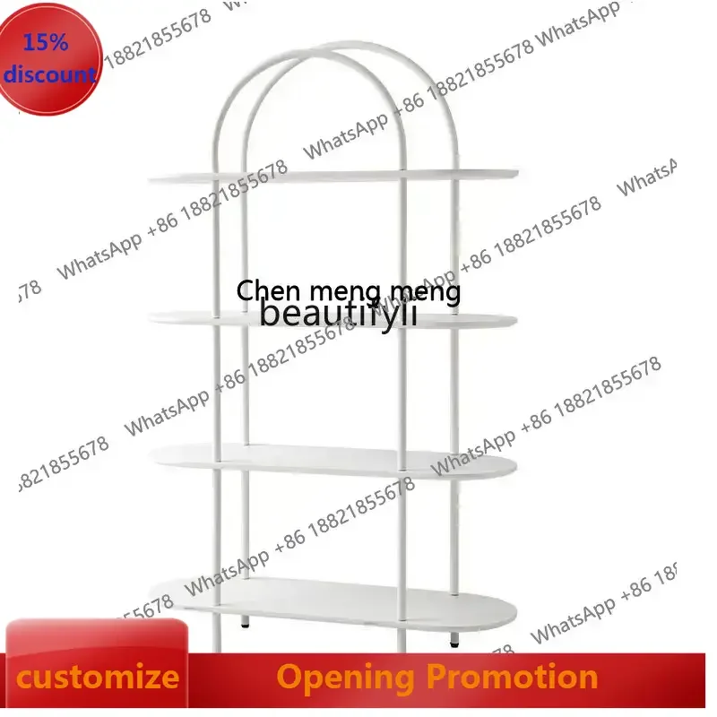 

new styleNordic Multi-Layer Light Luxury Arch Display Stand Bookshelf Floor Modern Simple Storage Holder ss 7304