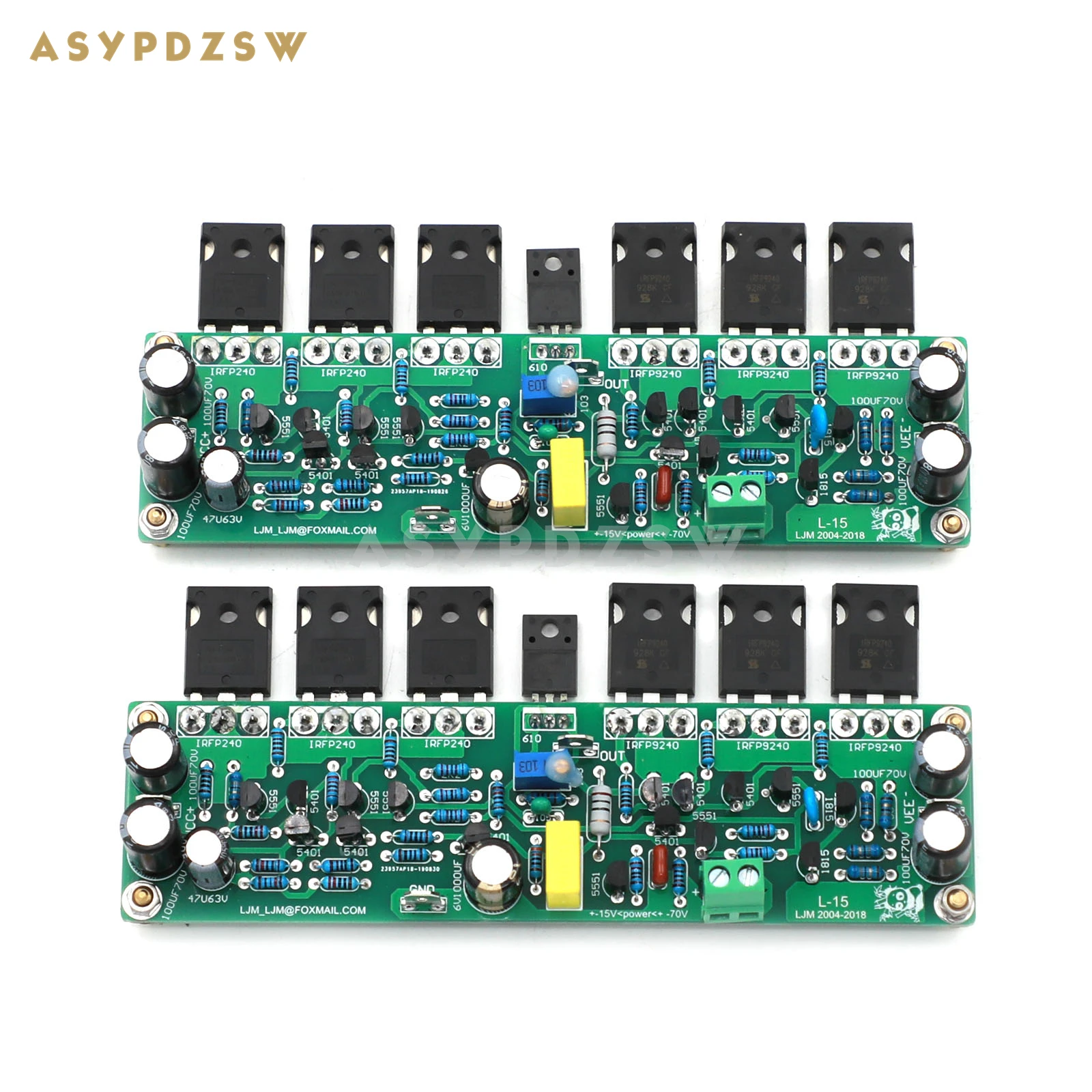 2-канальный стереоусилитель мощности L15 IRFP240 IRFP9240 FET Готовая плата 150 Вт + 150 Вт