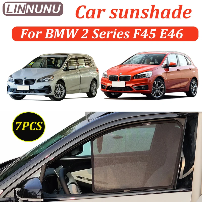 

LINNUNU For bmw 2 series Gran active tourer f45 F46 Magenetic Car Sunshade Windshield Curtain Side Window Protection accessories