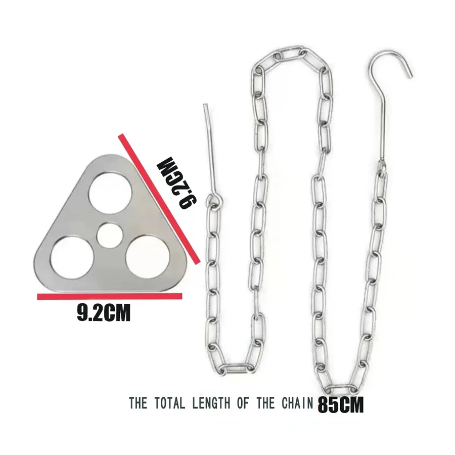 Stainless Steel Portable Camping Tripod Hanger Adjustable Chain,Outdoor Campfire Cooking Stand with Hook,Chain for Picnic BBQ