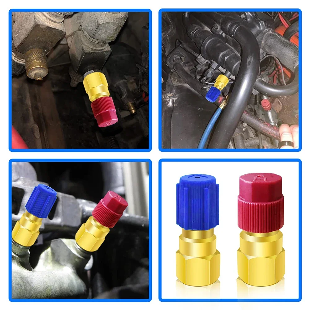 1 Pc R12 To R134a Conversion Kit Air Conditioner Filling Valve Fittings Port Adapter Retrofit Quick Disconnect Couplers