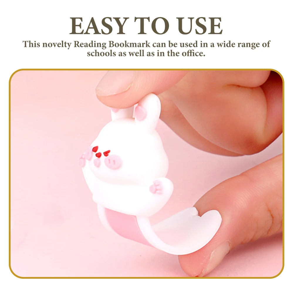 

2Pcs Bunny Bookmark PVC Sturdy Rabbit Page Marker Stylish Portable Reading Book Marker Decoration for Students Office