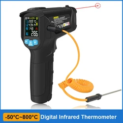 -50°C~800°C Digital Infrared Thermometer Color LCD Screen Digital Industrial Thermometer Handheld Non-contact Temperature Meter