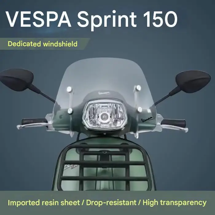 FORVespa Sprint150 Ultra-Clear Windscreen Imported Anti-Glare Vision Design for Safe Day And Night Riding with Unobstructed View