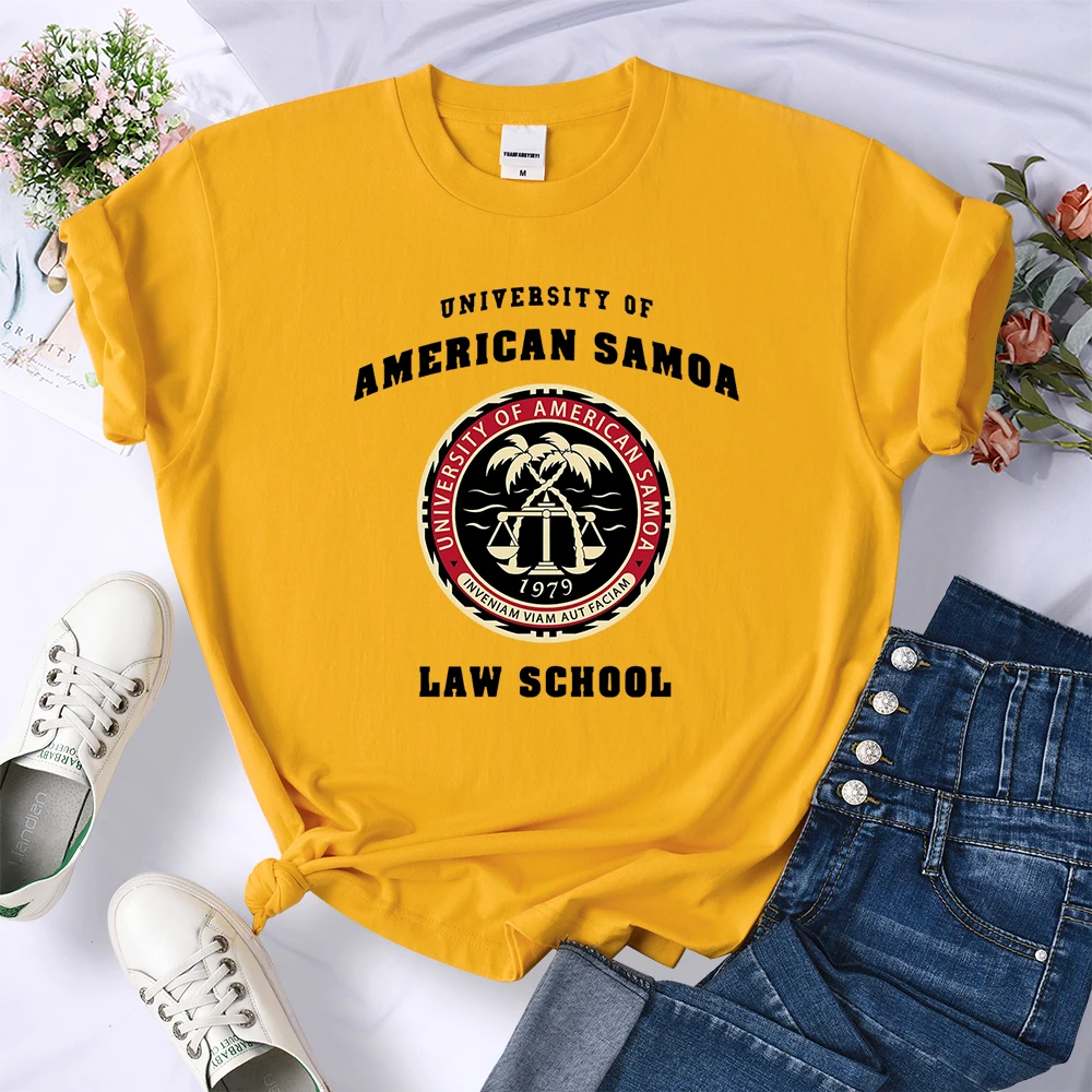 University Of American Samoa Law School T Shirt Fashion Loose T-Shirts Breathable Casual Short Sleeve Hot Sale Women Tee Clothes