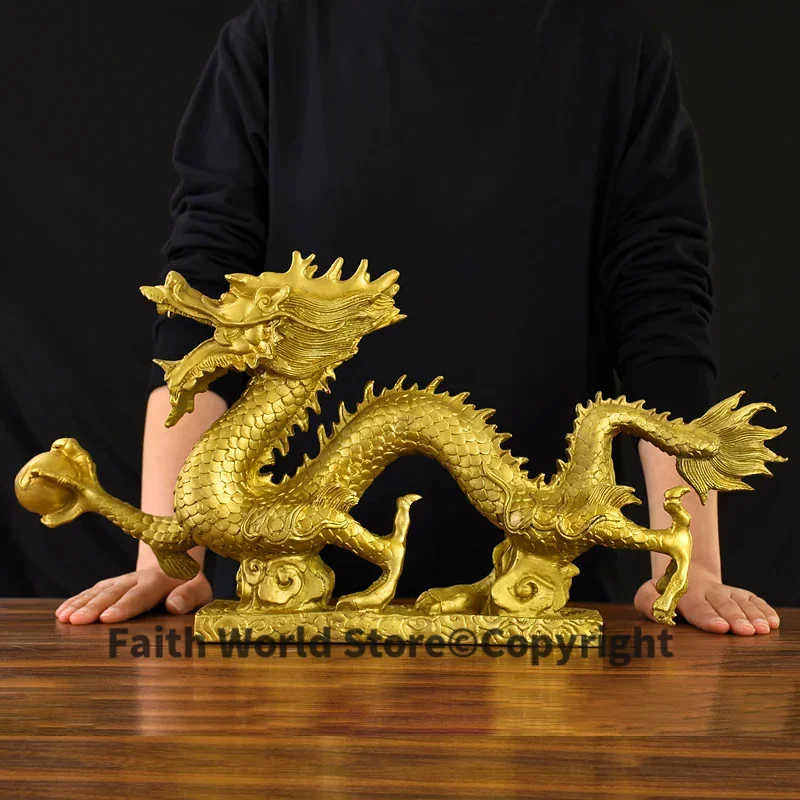 COPPER Wealth Golden Dragon 2025 HOME SHOP Business career prosperous FENG SHUI talisman Bring wealth money Gift DECOR ornament