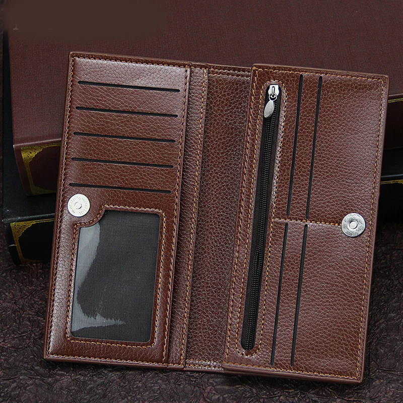 New Men's Wallet Long Fashion Men's Magnetic Buckle Plus Envelope Large-capacity Multi-card Pocket Wallet Multi-card Wallet