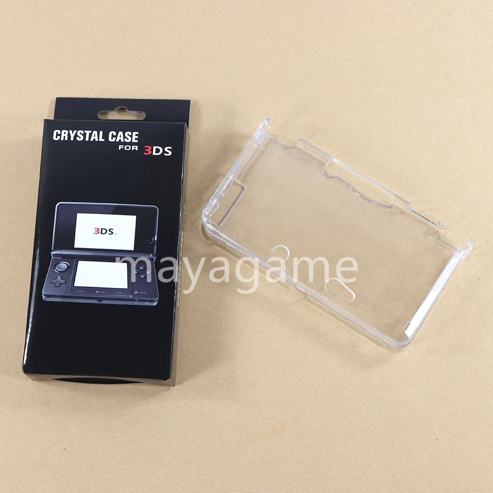 Cristal protetora Shell pele dura capa da caixa, transparente, plástico, transparente, elegante, venda quente, 3DS, 10pcs