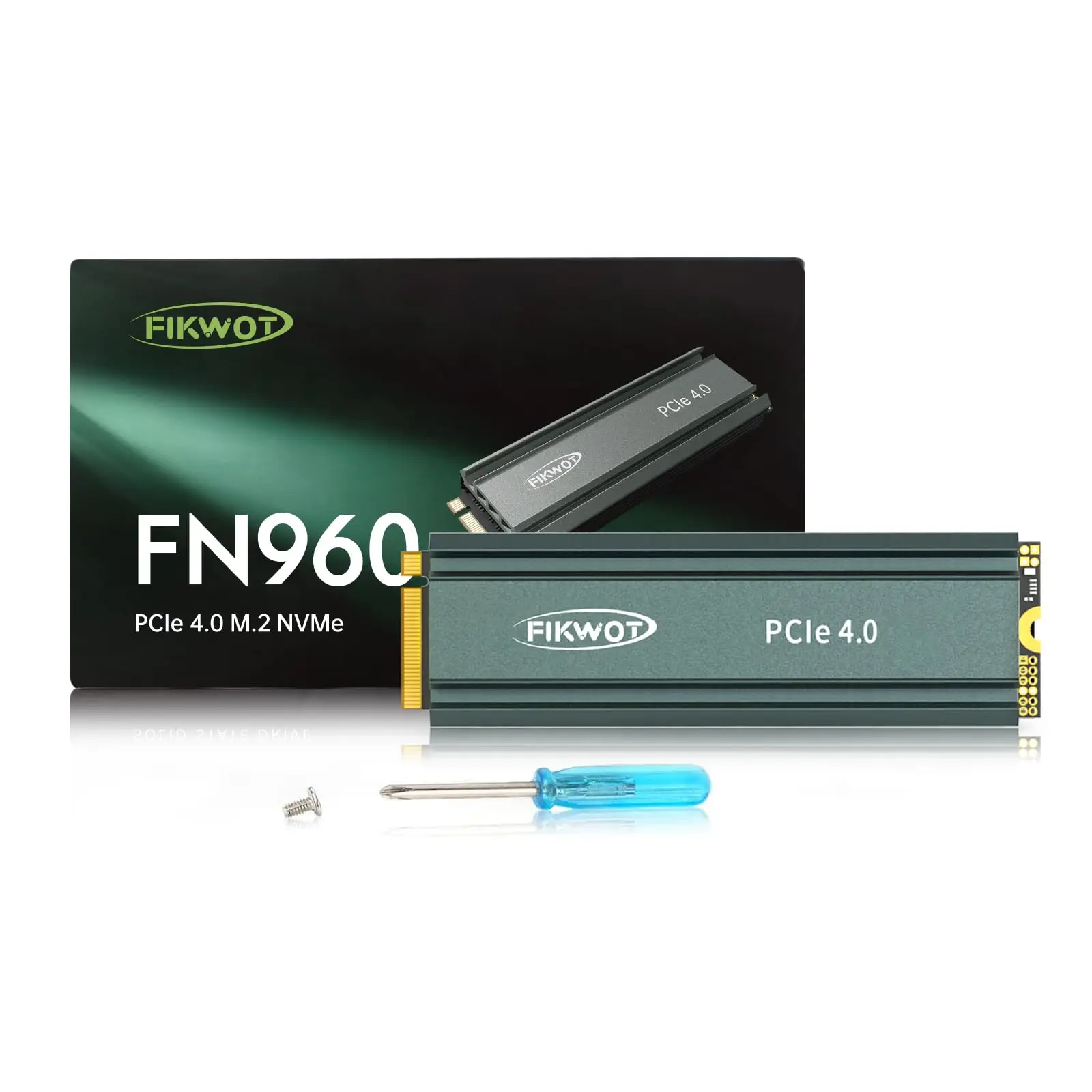 Fikwot 방열판 포함 FN960 M.2 2280 PCIe Gen4.0 x 4 NVMe 1.4, 512GB, 1TB, 2TB, SLC 캐시 호환 PS5, 최대 5,000 MB/s 속도