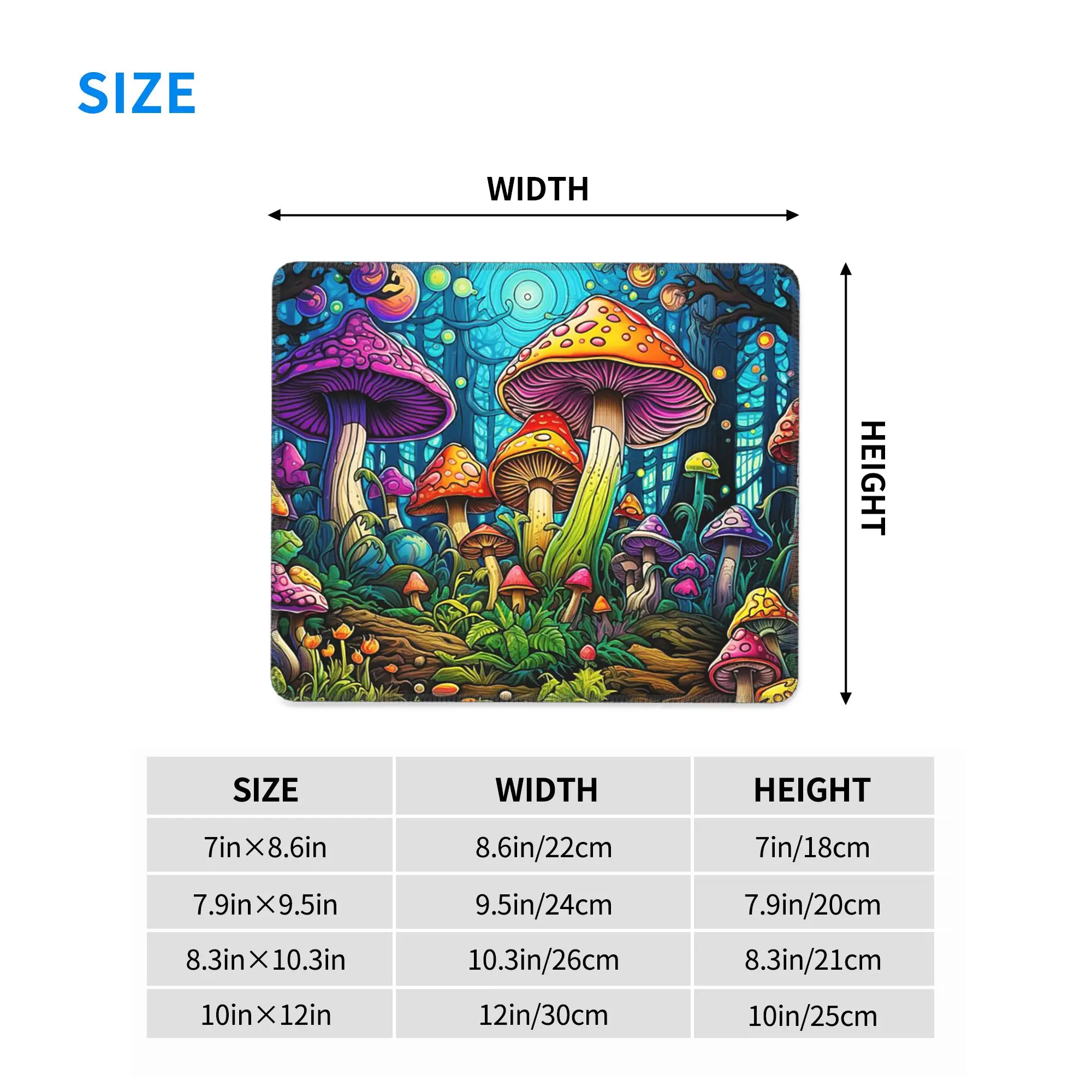 Psychedelic Mushroomsprin Mouse Pad Computer Keyboard Mouse Mat Gamer PC Laptop Desk Mat Office Accessories Table Mats