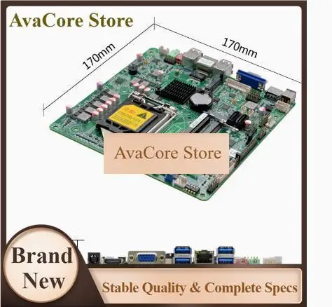 AvaCoreH410 Mini-ITX Motherboard 10th Core I3/i5/i7/i9 LGA1200 CPU IPC SBC Embedded Ultra-thin Mainboard With COM LAN DC12-19V E