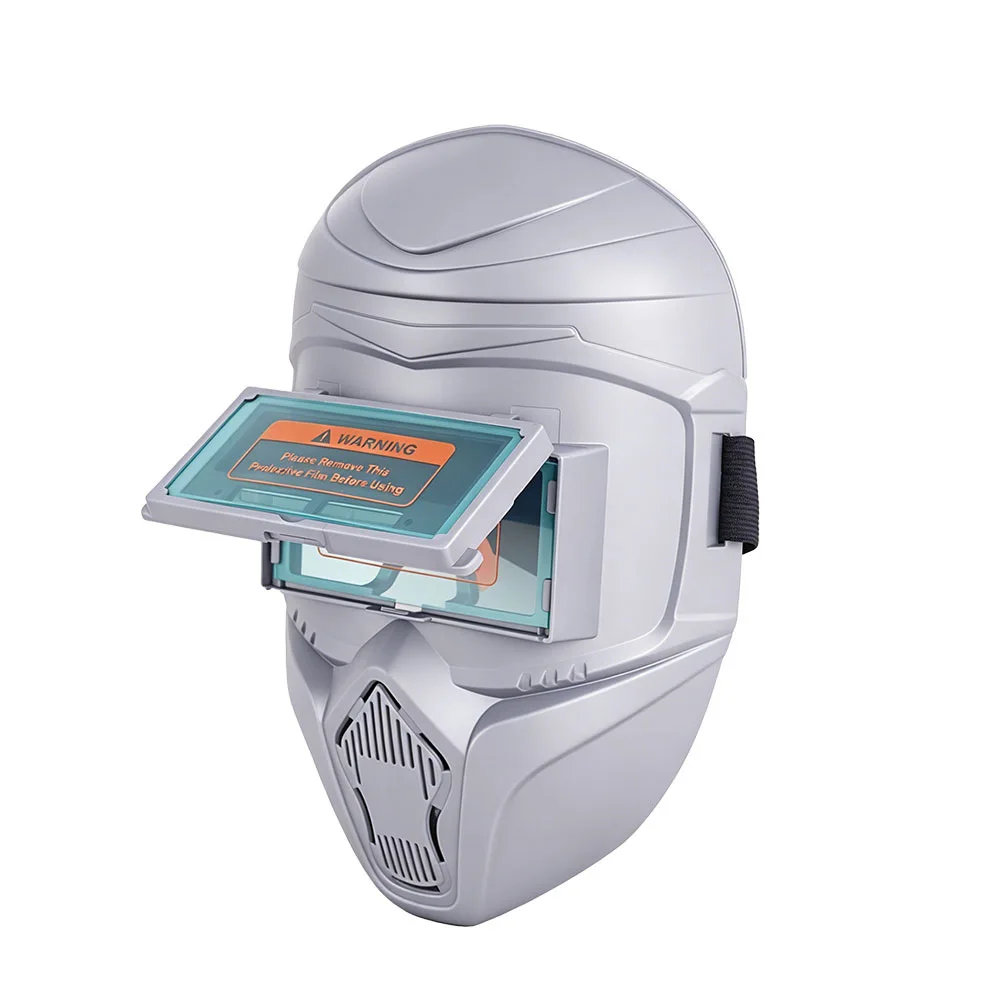 Silver Flip Up Auto Darkening Welding Helmet Lightweight Full Face Mask For MIG TIG ARC Welder UV IR Protection