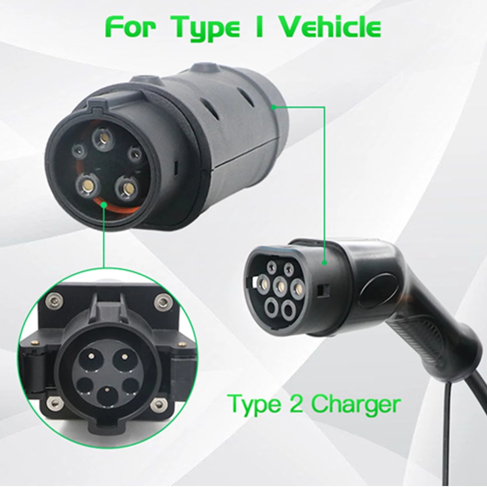 

Electric Cars Charging Adapter Barrel IEC62196 Type2 to J1772 Type1 and Type1 to Type2，32A EV charger converter charging station