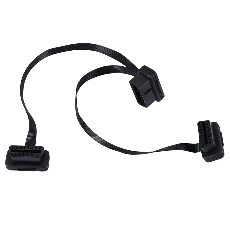 

A82U-OBDII Extension Dual Connector Y Splitter OBD OBD2 16PIN Male To Female Connection Flat+Thin For ELM327