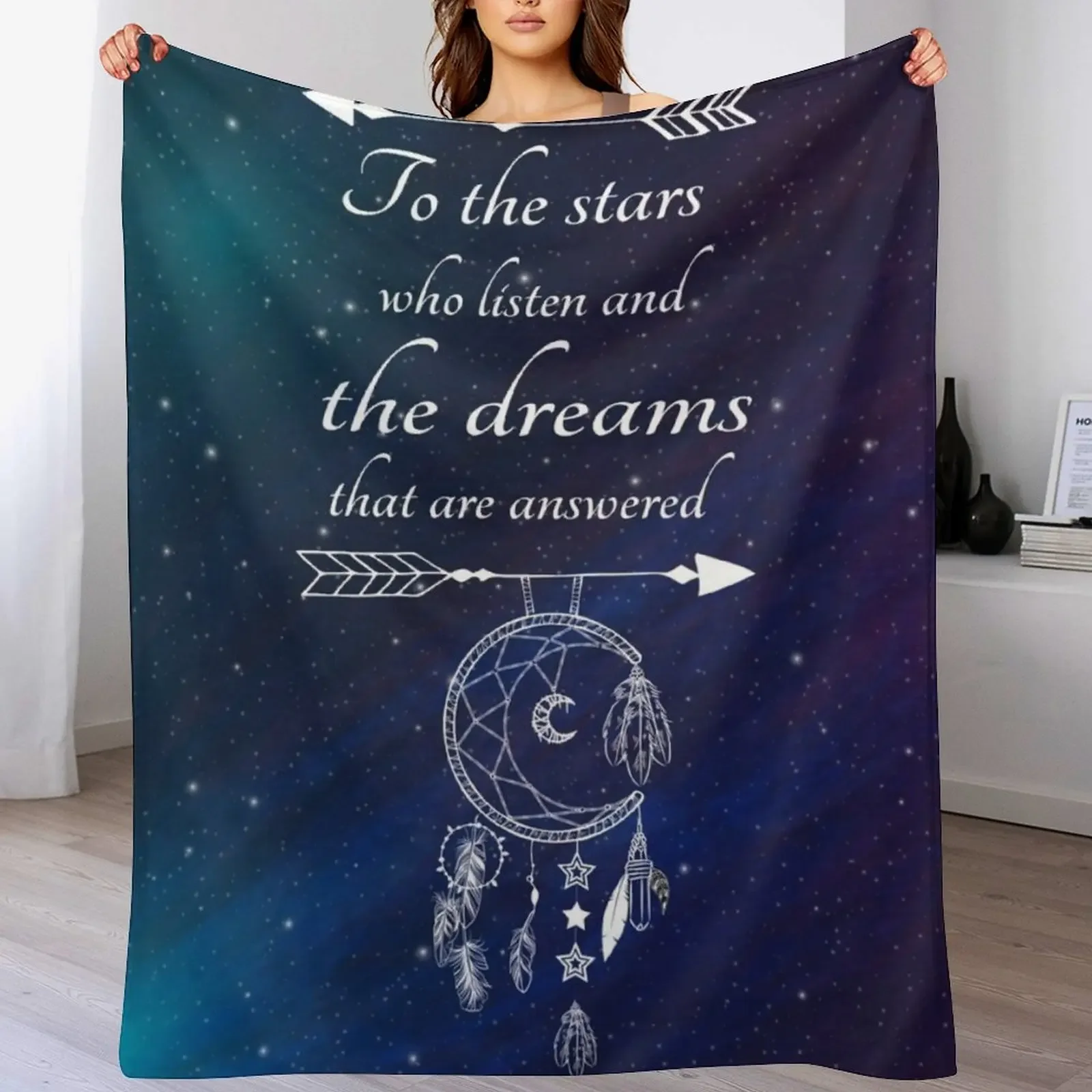 To the stars who listen and the dreams that are answered Throw Blanket sofa bed Bed linens Blankets