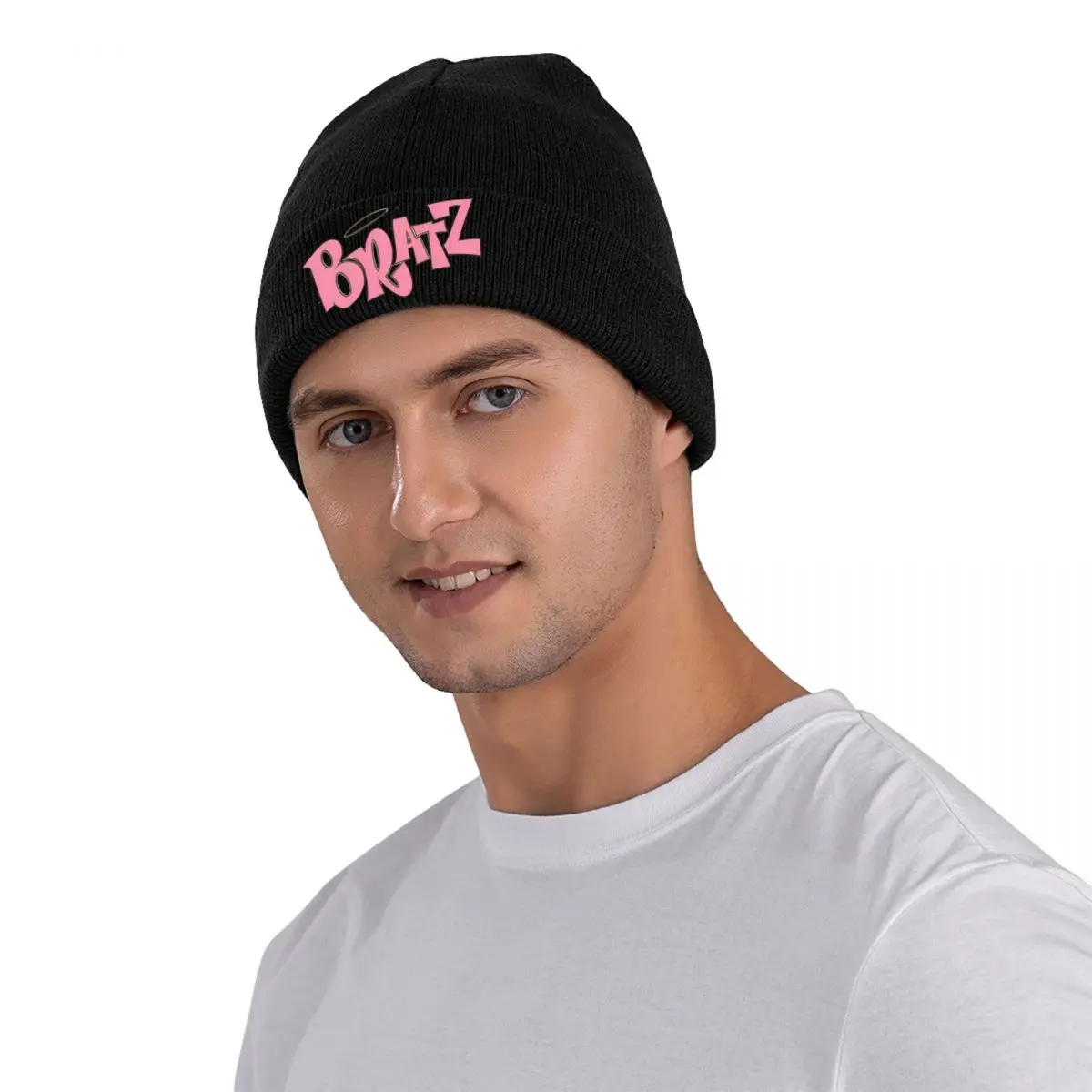 Bratz Logo Hats Autumn Winter Skullies Beanies Baggy Pink Glitter Y2k Cap Men Women Acrylic Knitted Caps