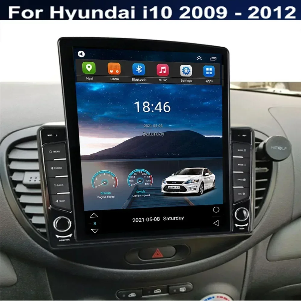 9.7" Android 13 For Hyundai i10 2009 - 2012 to 2035 Tesla Type Car Radio Multimedia Video Player Navigation GPS RDS no dvd