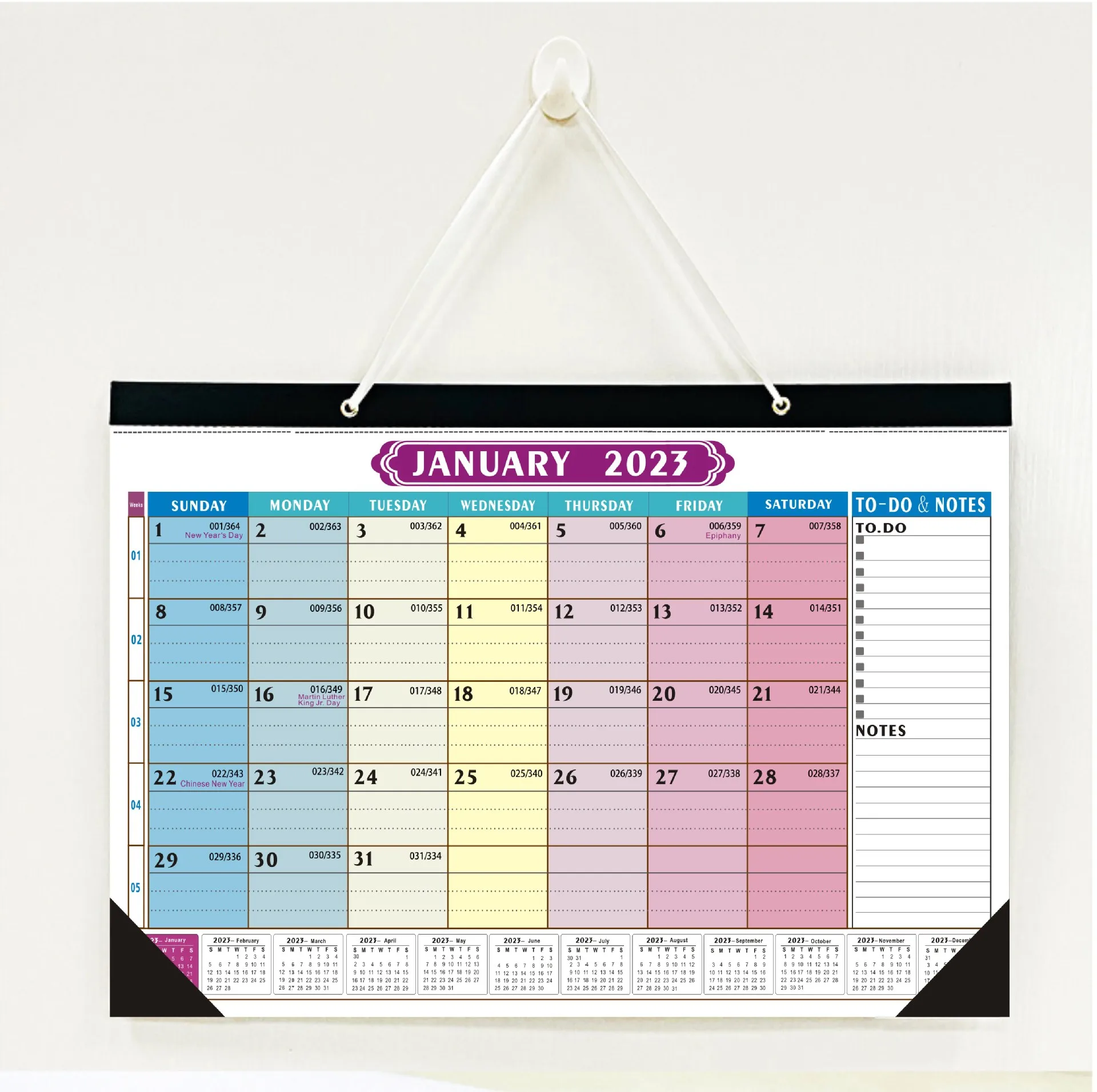 January 2023- June 2024 Wall Calendar Schedule Planner Monthly Hanging Daily Year Plan Calendars Office Sheet Family Desk Pad