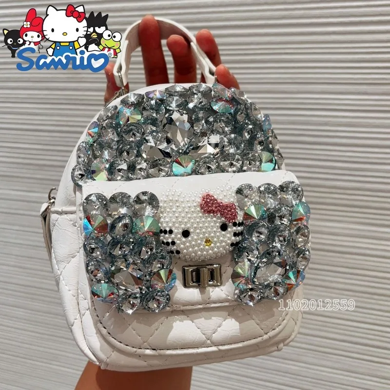 

Hello Kitty новая женская сумка с бриллиантами, модная тенденция, женская сумка через плечо с бриллиантами, многофункциональный мини-рюкзак с героями мультфильмов