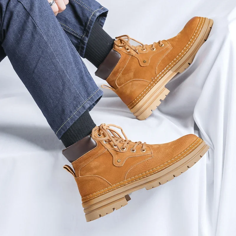 Brown Casual Men's Boots Trendy And Versatile Design Styles Outdoor Leisure Party Office Motorcycle Adult Hot Selling Shoes