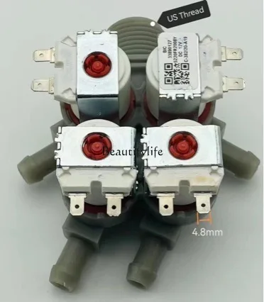 

5220FR2008Y Four-way outlet washing machine inlet valve DC12V US inlet thread