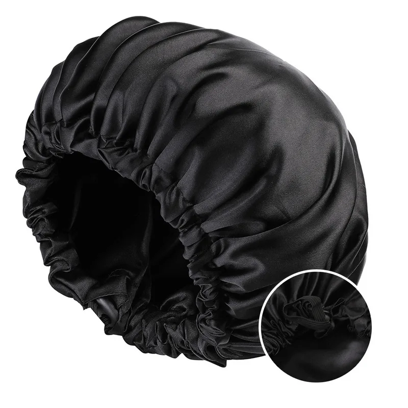 New Women's Fashionable Double layered Color Ding Sleeping Hat for Beauty and Hairdressing, Adjustable Button Chemotherapy Hat