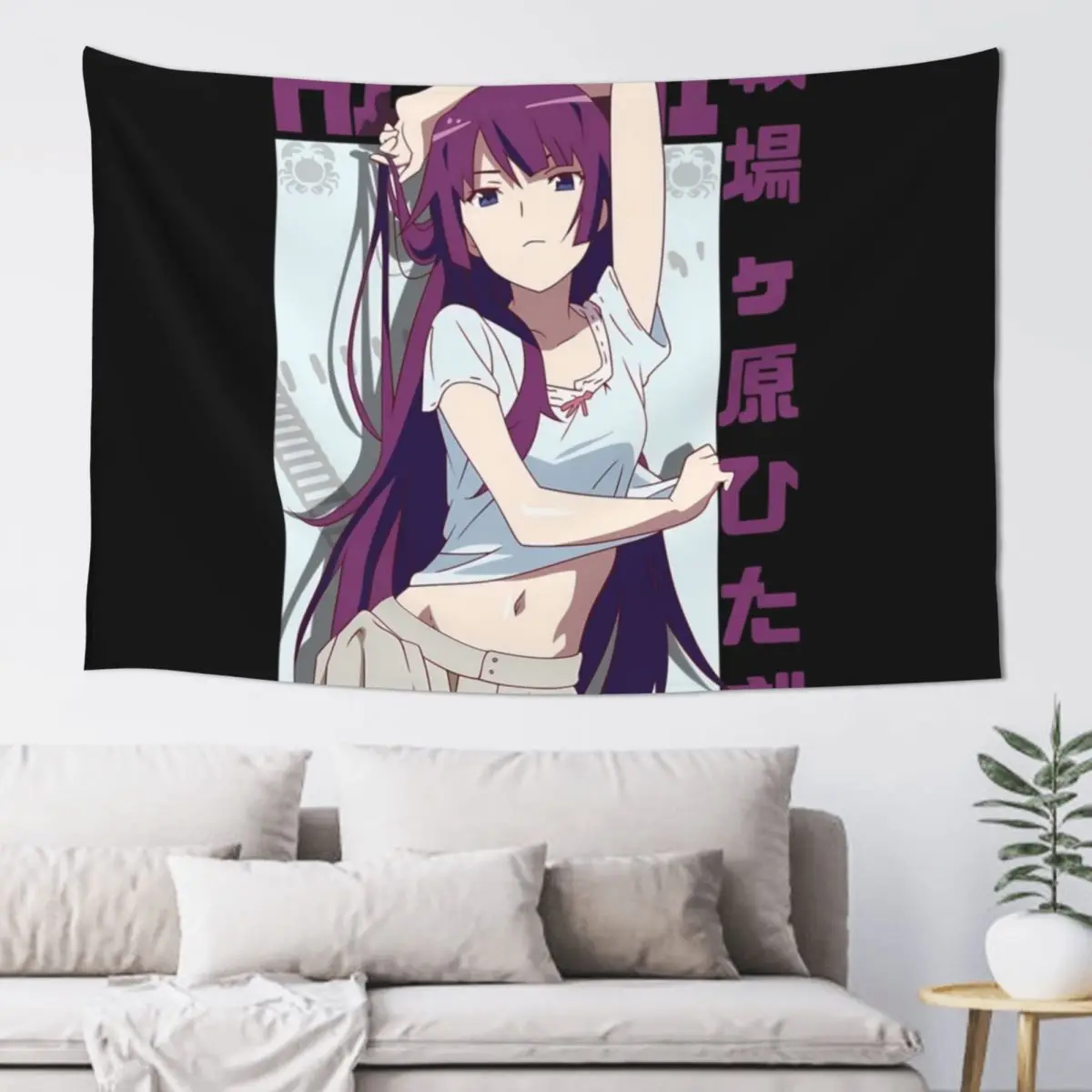 Senjougahara Hitagi Tapestry Home Decor Aesthetic Wall Mural Bedroom Decorations Wall Decoration Tapestry