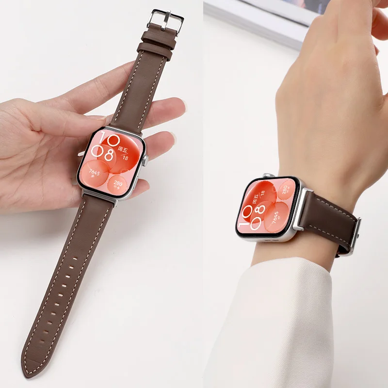 Ремешок из натуральной кожи для часов Huawei Fit 4 pro-Fit4-3, сменный спортивный браслет, ретро-браслет, аксессуары для Huawei Fit 2, аксессуары