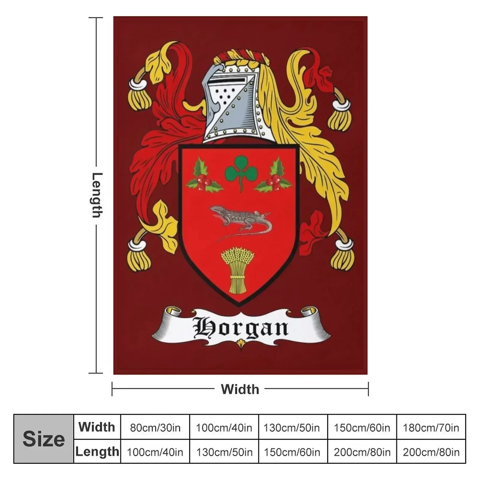 HORGAN FAMILY CREST Throw Blanket couch cozy soft plush fuzzy picnic outdoor blanket