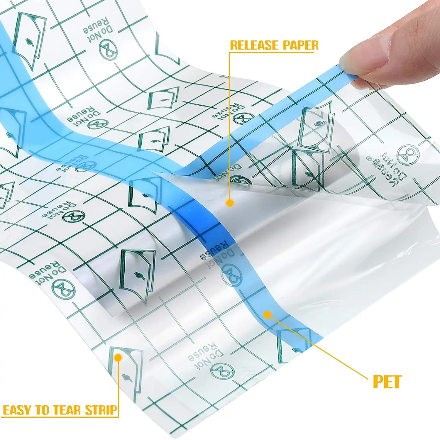 100pcs Wound Waterproof Adhesive Tape, Transparent Adhesive Tape, PU Film, Blank Adhesive Tape, Shower Adhesive Tape