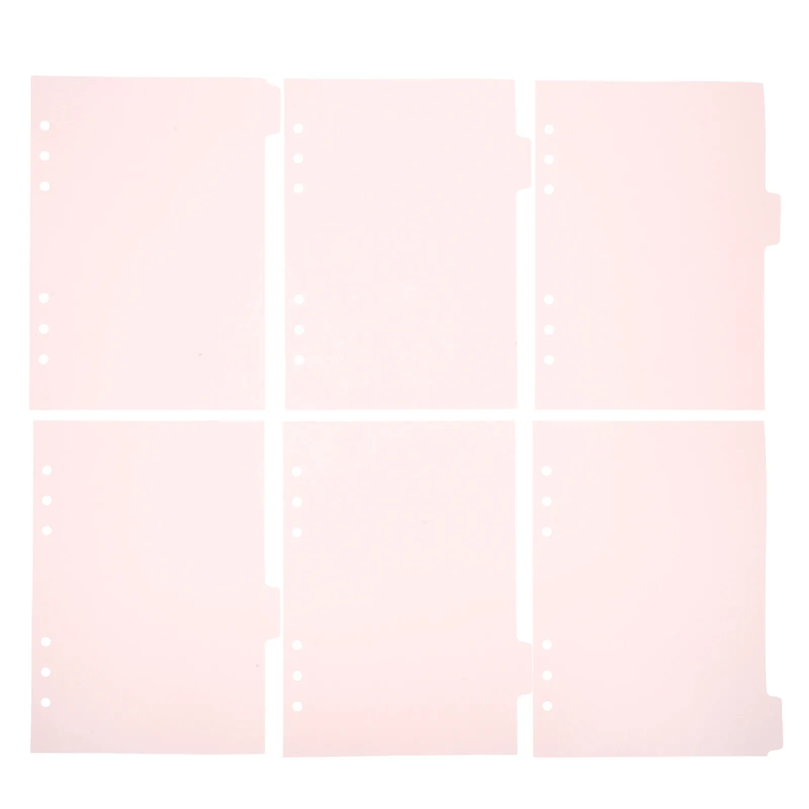 

6Pcs Plastic Index Dividers A5 Binder Divider Tabs Colored Page Markers for Notebook Notepad Journal Report Divider