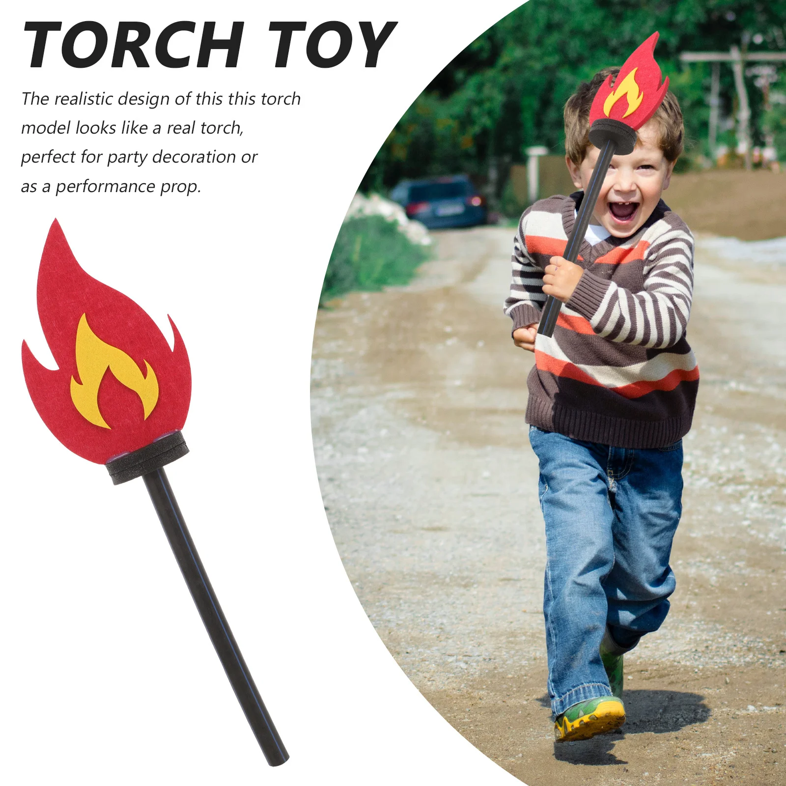 

Creative Props Lightweight Fake For School Sports Torch For Stage Performance Party Favors Long Torch Decorative Outdoor