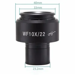 Biological microscope WF10X High eye spot wide-angle eyepiece Field of view 22MM interface 23.2MM field of view adjustable