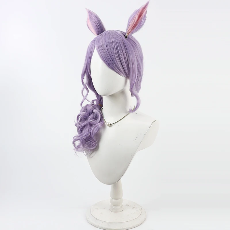 Umamusume Pretty Derby Mejiro McQueen Feestjurk Cosplay Pruik Paarse Oren en Staart Vrouwen Halloween Party Props Synthetisch Haar