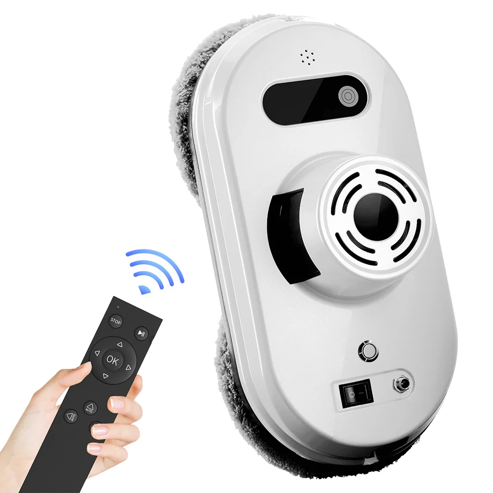Robot de nettoyage automatique par pulvérisation d'eau pour vitres domestiques, aspirateur avec télécommande, essuie-glace électrique, 6000Pa