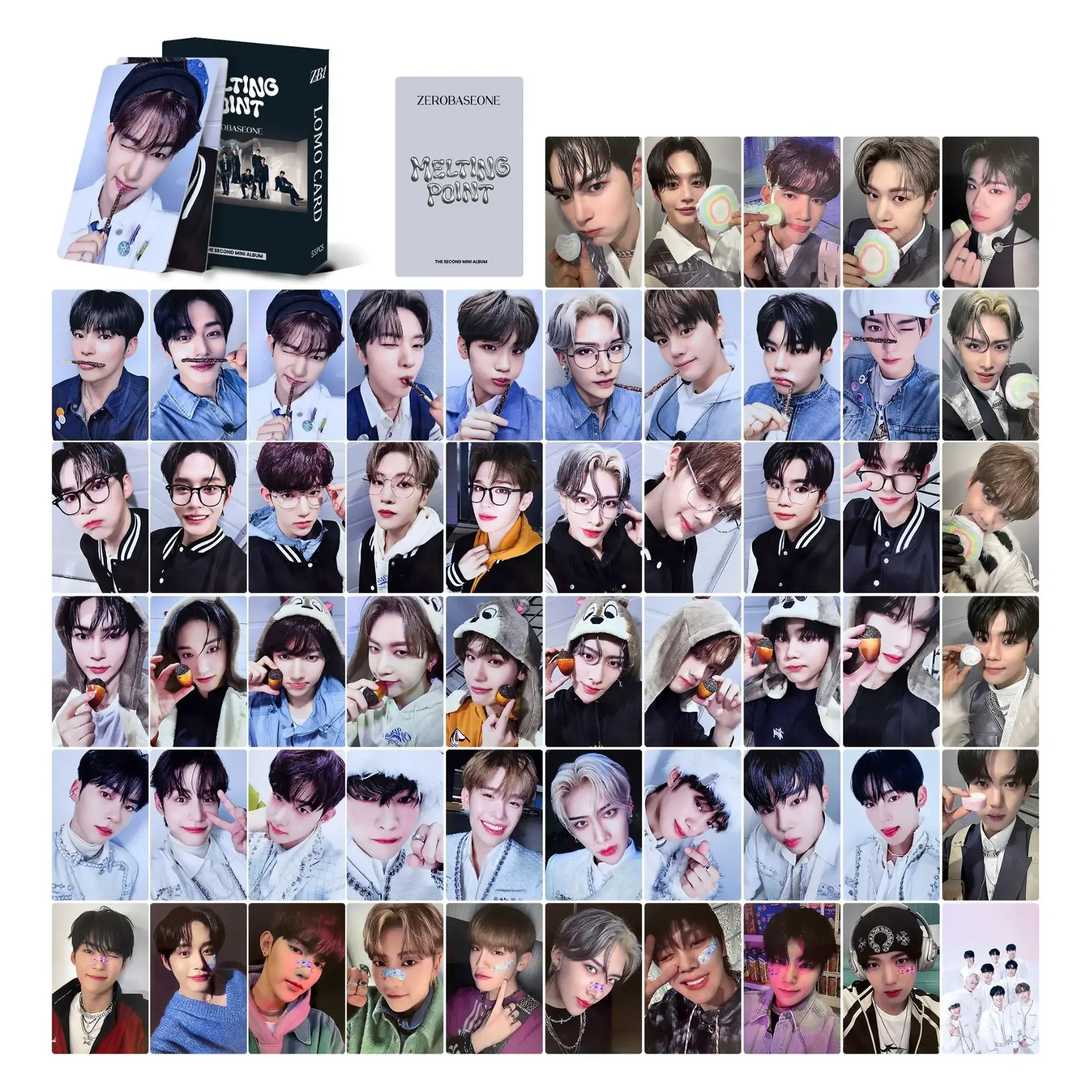 55Pcs/Set Kpop Idol ZB1 New Album MELTING POINT Photocards HD Printed Lomo Cards ZEROBASEONE ZHANGHAO Ricky YUJIN Fans Gifts