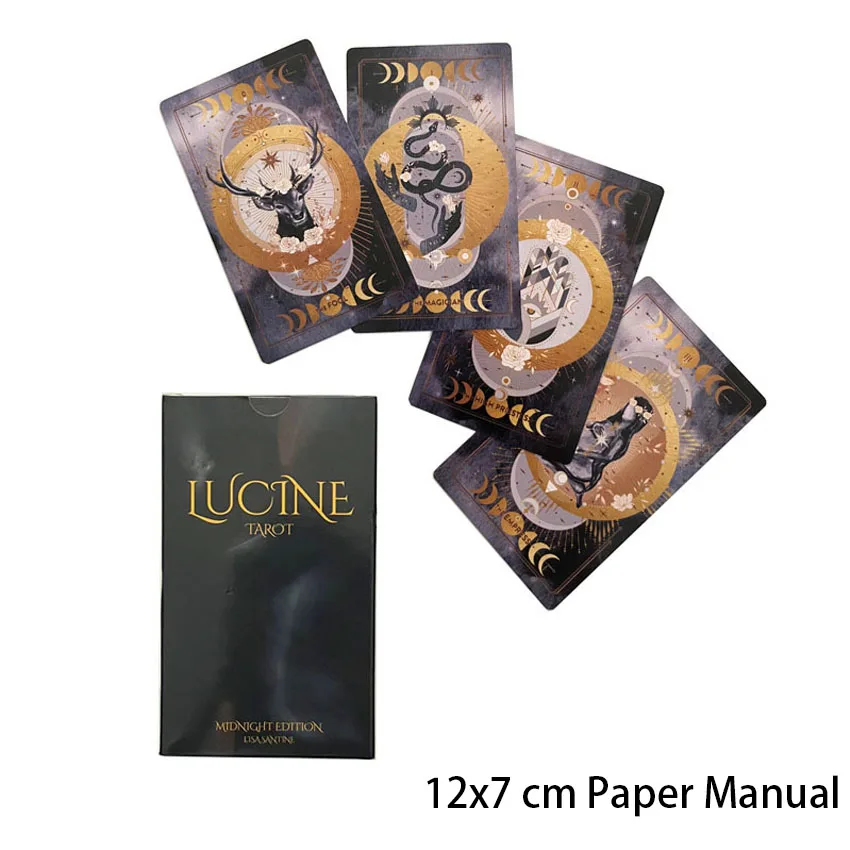 12x7cm Lucine Tarot Midnight Deck Paper Manual Card Games