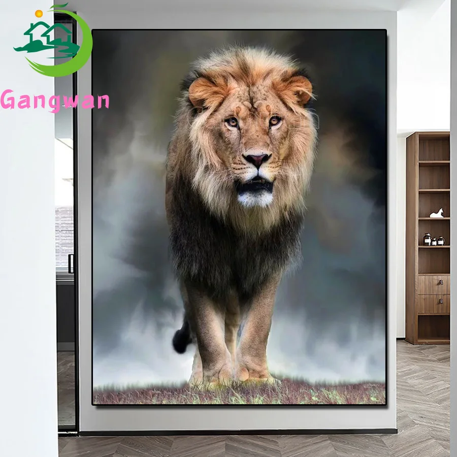 

Diy diamond embroidery lion King painting 5 D diamond painting full square/round mosaic animal picture of rhinestone home decor.